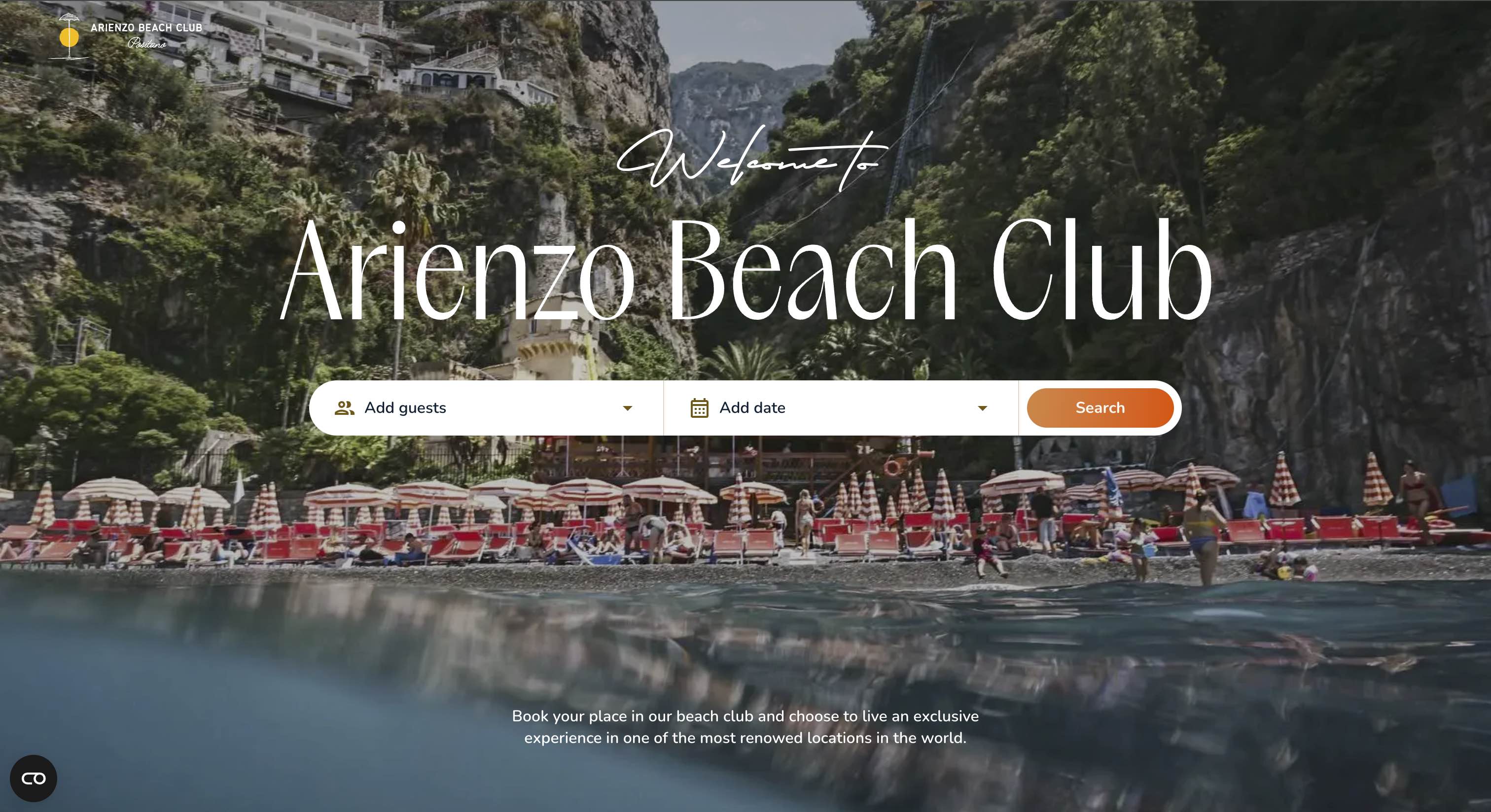 Visit Booking Arienzo Beach Club web app