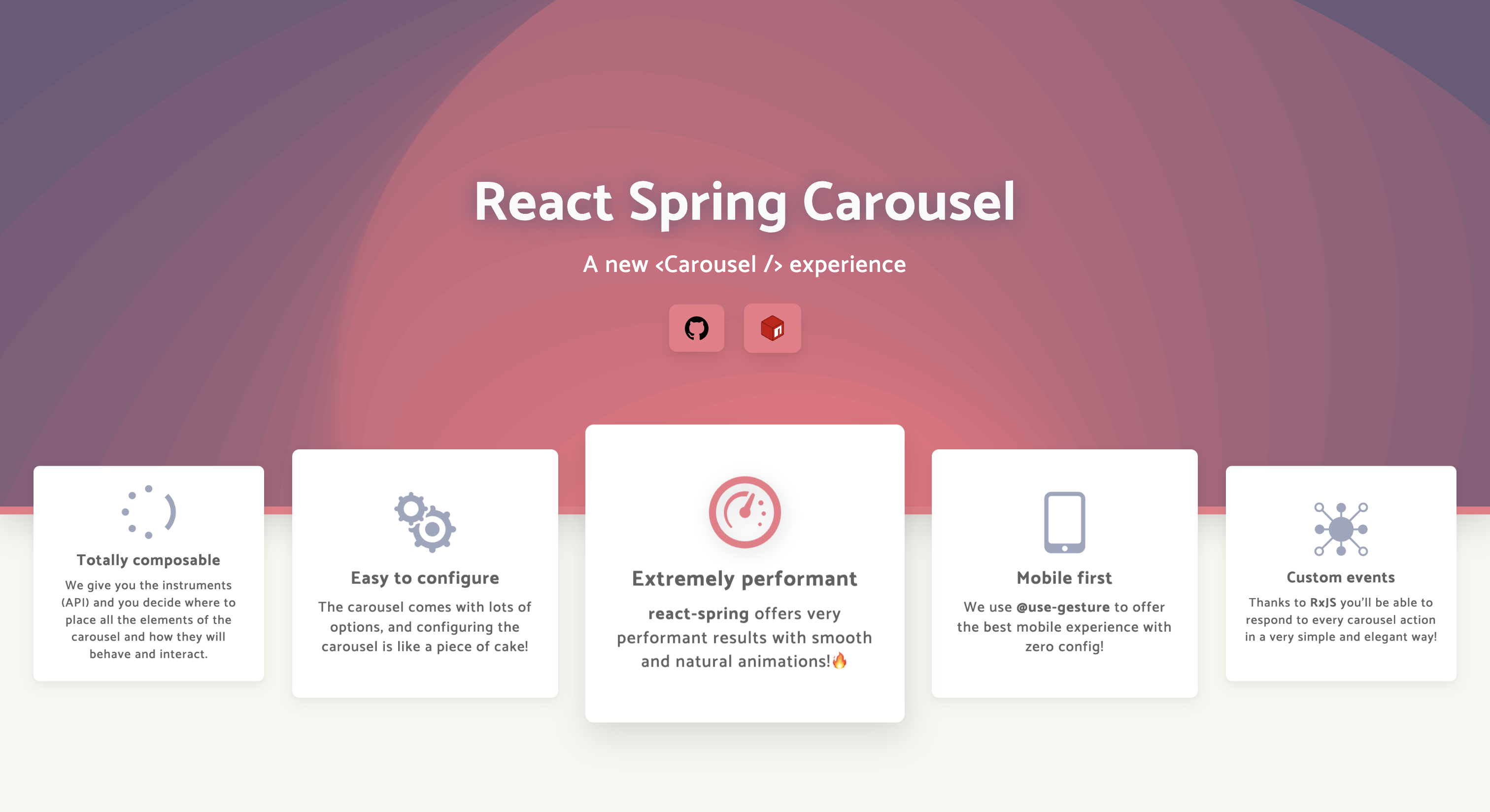 Visit React Spring Carousel website