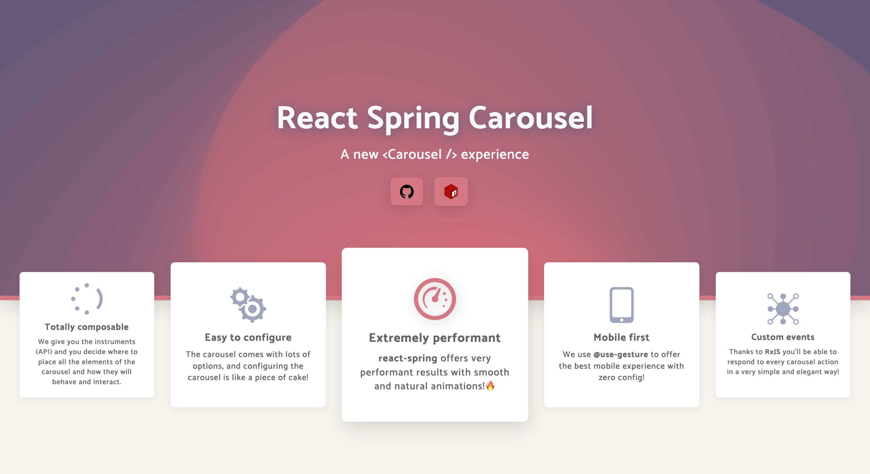 Visit React Spring Carousel website